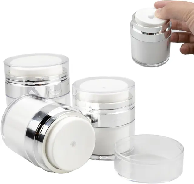 3 PEZZI BIANCO Cosmetic Cream Jar 15ML,30ML,50ML Ricaricabile