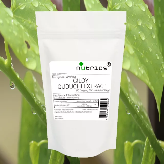 Nutrics® 6500mg GILOY GUDUCHI EXTRACT Vegan Capsules Tinospora cordifolia