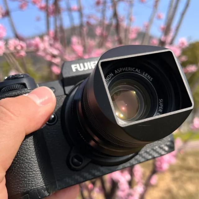 Metal Square Lens Hood for Fujifilm XF35mm F2 R WR, XF23mmF2 R WR XC With Cap