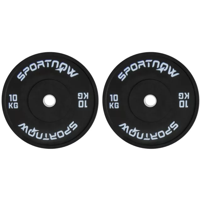 SPORTNOW Set 2 Dischi Palestra da 10kg per Bilanciere e Manubri con Attacco Ø5cm