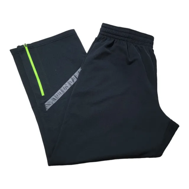 Under Armour UA Track Pants Men's 2XL Loose Black Green Sweatpants