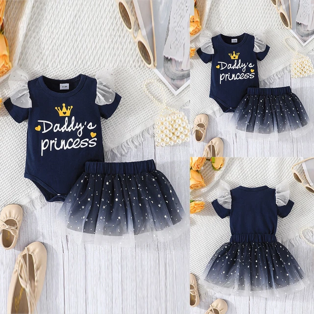 2PCS Newborn Baby Girls Party Outfits Ruffle Romper Top+Tulle Skirt Dress Set AU