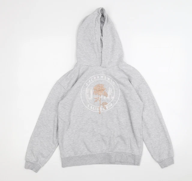 Primark Girls Grey Cotton Pullover Hoodie Size 10-11 Years