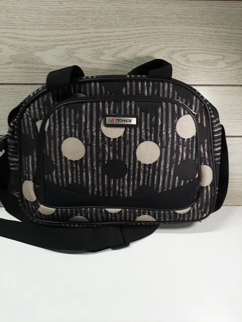 vintage tag Carry-on Bag W/shoulder Strap 15x11x4 Gray/black