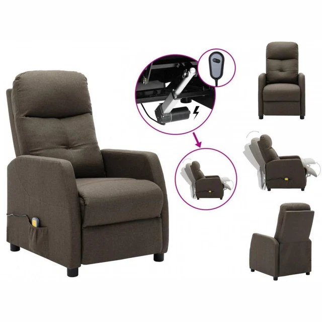 Elektrischer Massagesessel Taupe Stoff