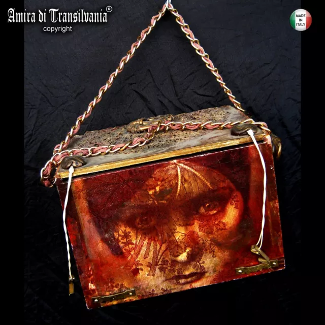 borsa donna fashion elegante pochette stravagante strana vintage originale legno