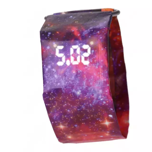 2-4pack Adult Kids Digital LED Waterproof Paper Wrist Watch Red star