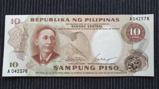 PHILIPPINES 10 Pesos ND 1969 P144a UNC Banknote