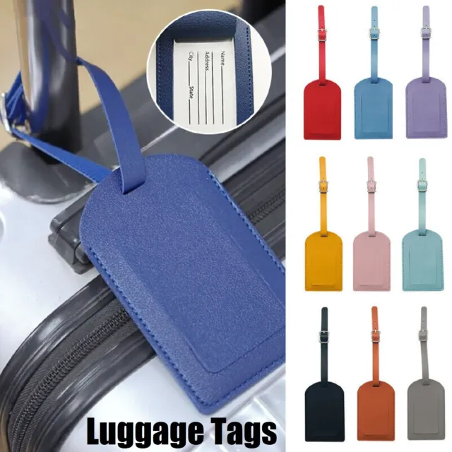 Leather Luggage Tags Suitcase ID Card Name Labels Baggage Tags Travel Address