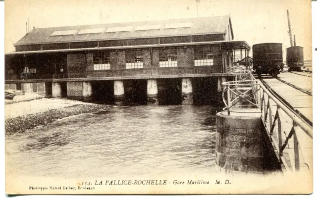 France La Pallice-Rochelle - Gare Maritime Vieux M.D.Publié Sépia Carte Postale