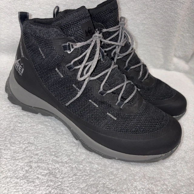 REI CO-OP FLASH Boots Mens 9.5 Lace Up Hiking Ankle Boot Black Gray ...