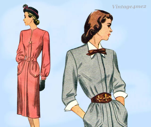 Simplicity 2137: 1940s Uncut Misses WWII Dress Size 32 B Vintage Sewing Pattern 3