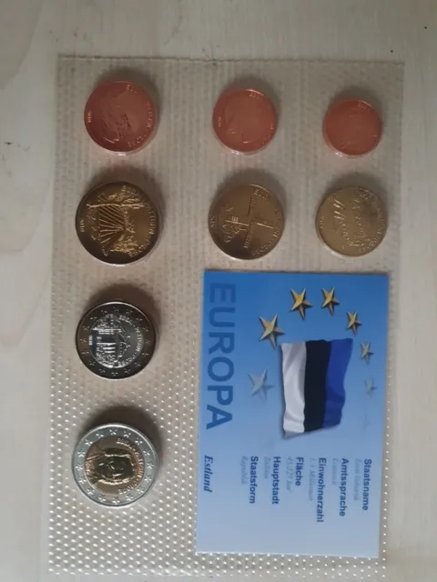 Estland  KMS 2010  im Blister Euro Proben Kursmünzensatz
