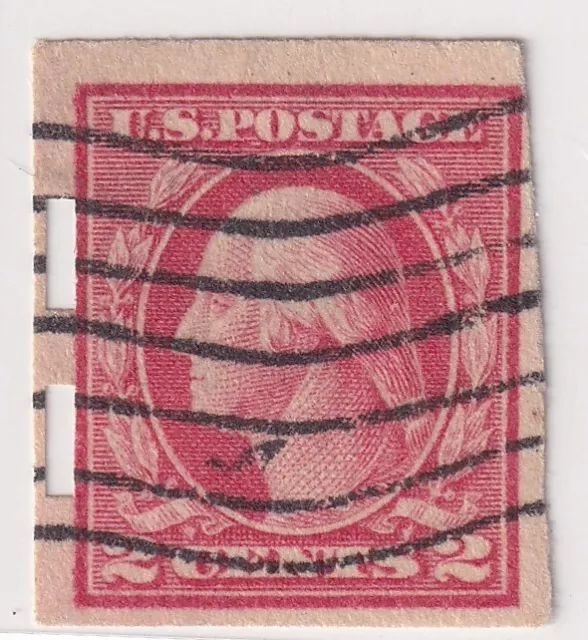 USA stamps_George Washington 2C _ Shermack Machine Perf_ Cancel: Waves