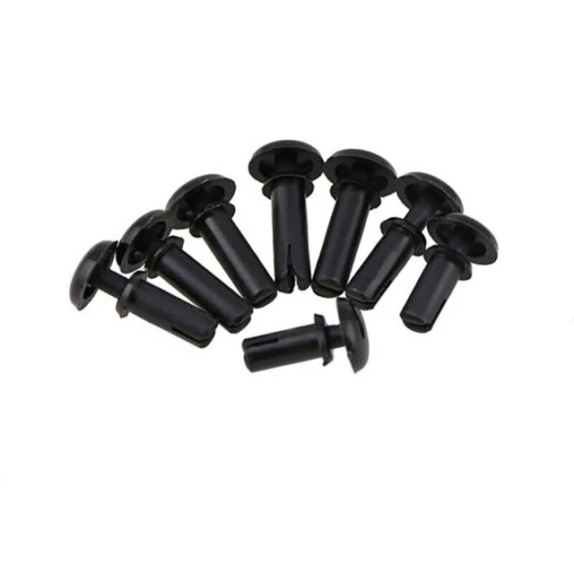 Black Plain Nylon Snap Push-in Rivets 2 To 6mm Diameter 1.2 To 3mm Thickness
