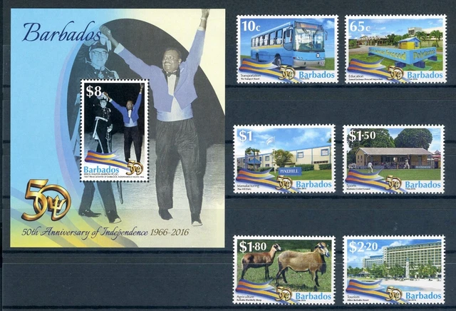 Barbados 1287-1292 + Block 56 postfrisch #GU587