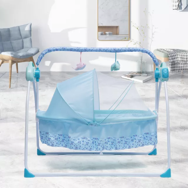 Electric Kid Baby Crib Cradle Infant Rocker Auto Swing Sleep Bed Cots 3 Colors