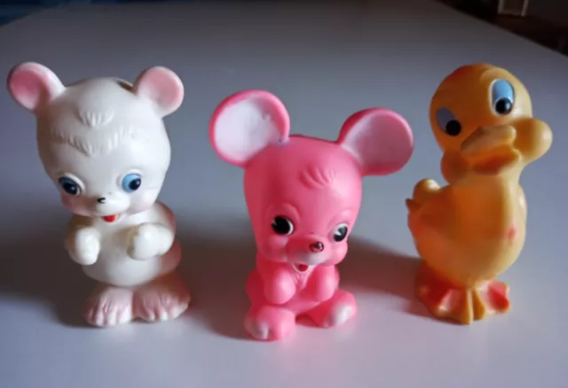 Ledra Pupazzo di gomma vintage - lotto tre animaletti