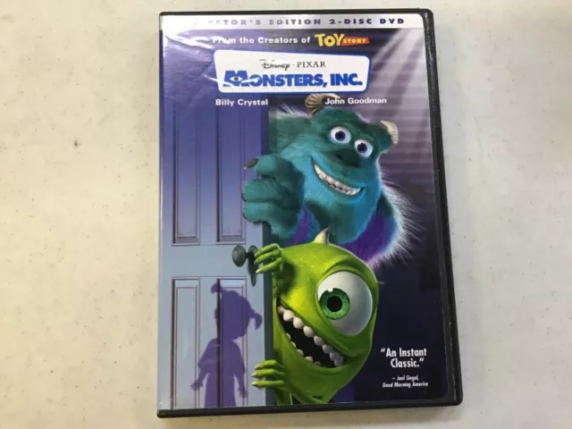 MONSTERS, INC. DISNEY Pixar Collector’s Edition 2 Disc Rated G Used Dvd ...