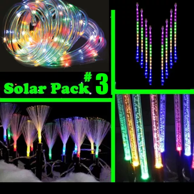 SOLAR LED Pack #3 MultiColour Ropelight Meteor Tube Path Outdoor Christmas Light