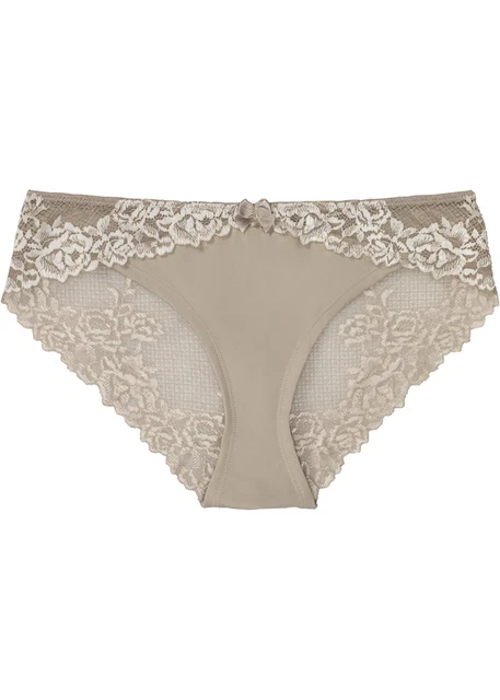 Mutandine hipster con ricamo taglia 40/42 beige bianco chiaro donna mutandine lingerie nuove