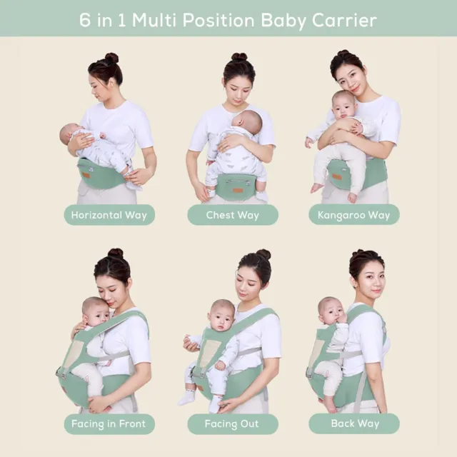 Baybee 6 in 1 Ergo Hip Seat Baby Carrier with 6 Carry Positions, Baby Carrier 3