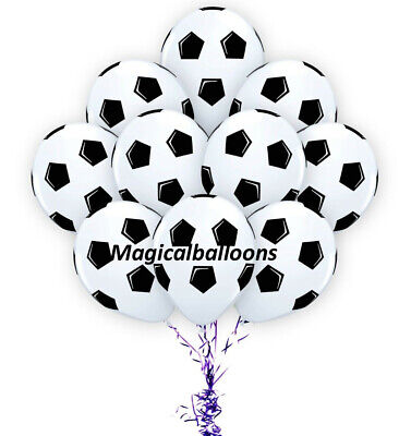 Mix Football Print Balloons 12" Soccer MATCH LATEX Ballons Birthday Party uk