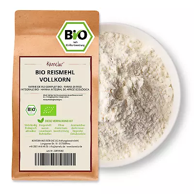 (9,90 EUR/kg) 1kg Bio Reismehl Vollkorn ohne Zusätze, BIO Reis Mehl