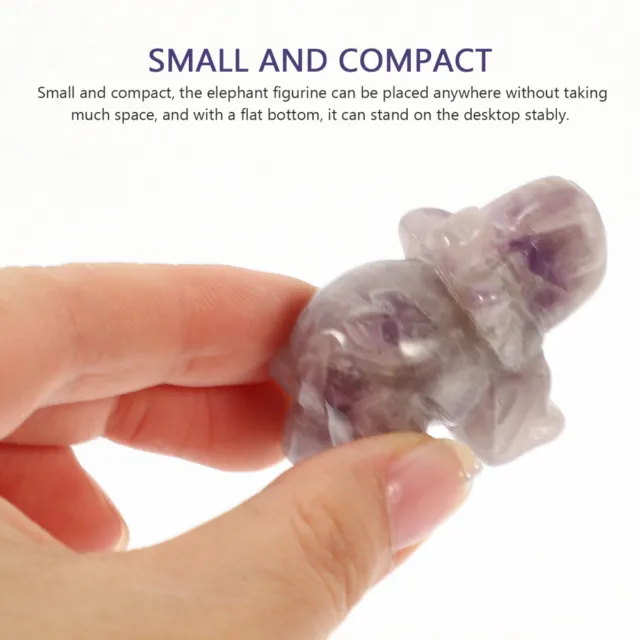 Purple Amethyst Crystal Elephant Ornament Desktop Figurines