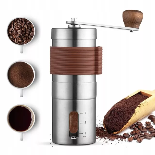 Manuelle Kaffe Mahlmühle Kaffeemühle | Edelstahl Handkaffeemühle Coffee-Grinder 2