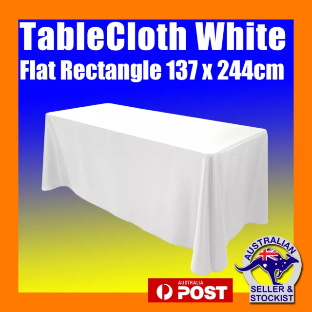 Tablecloths Rectangle White Wedding 4ft Flat Table Cloths Event Market Trestle
