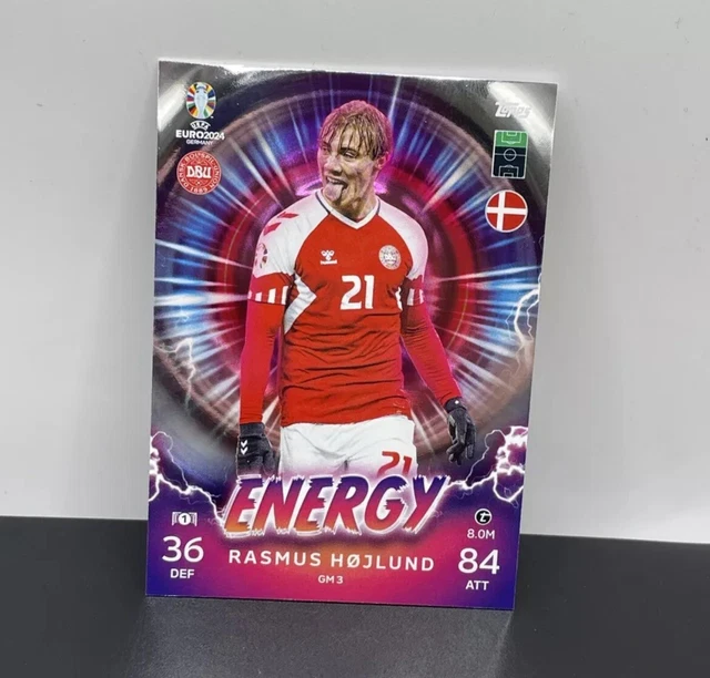 TOPPS MATCH ATTAX Uefa Euro 2024 Rasmus Hojland Carte De Buteur Doré