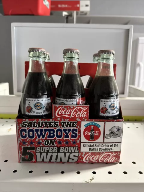 Coca-Cola Dallas Cowboys Five Time Super Bowl Champions  6 Coke Bottle Set NFL