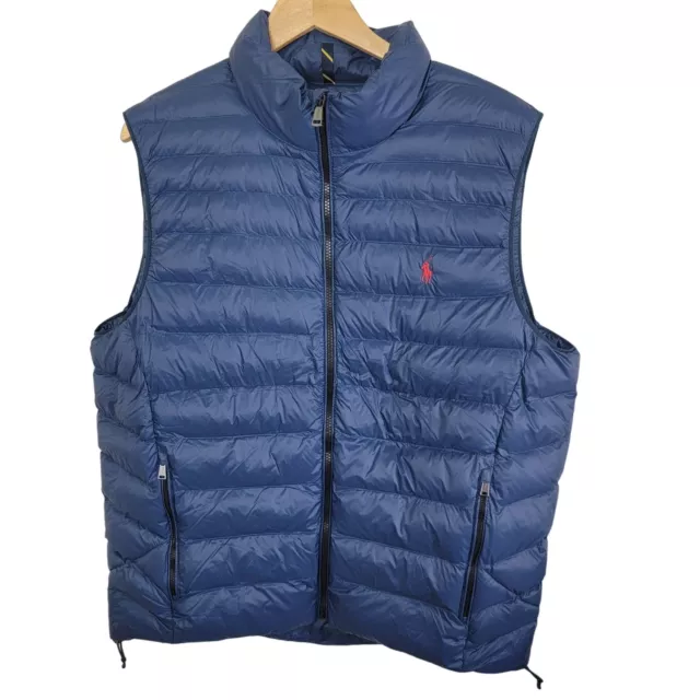 Polo Ralph Lauren Men's Active Puffy Vest size XL Blue Full Zip Packable Pony 3