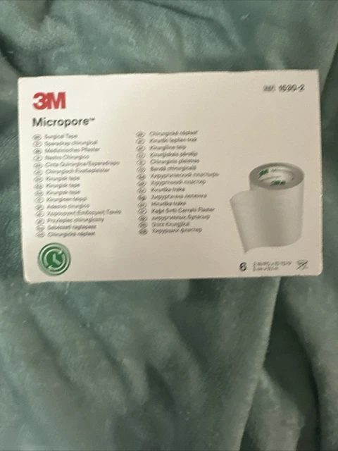 Cinta quirúrgica microporosa 3M 1530-2 - caja de 10 rollos, blanca