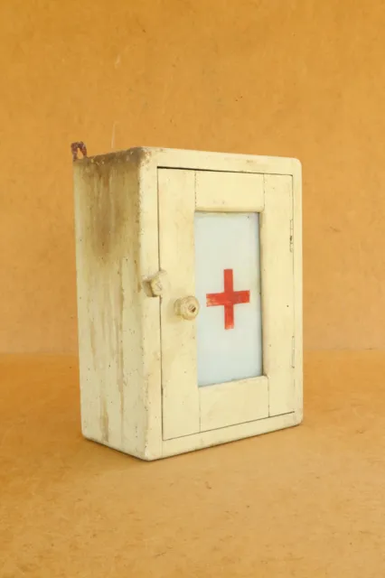 Vintage Furniture Antique Factory Medical Box First Aid Chest Cupboard 1950s