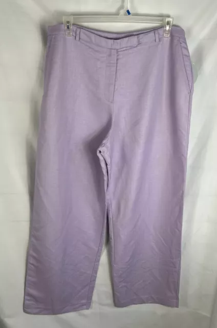 Liz Claiborne Emma James Linen Blend Pants Size 18 Lavender Easy Care Trouser