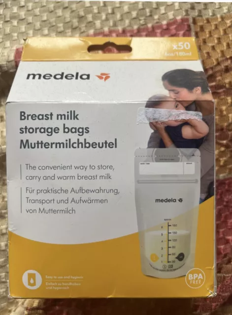 Medela Breast Milk Storage Bags, 50 Pieces, NEW In Unopened Box