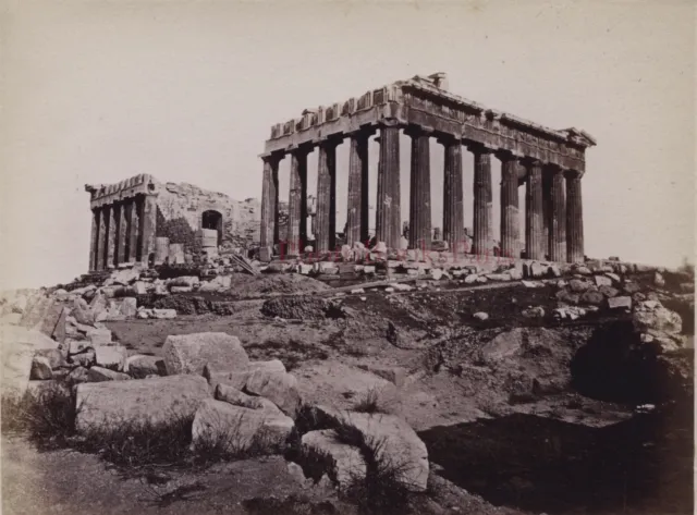 Grecia Greece el Partenón Atenas Foto Albuminada 9 ,5x12, 5cm Aprox 1880