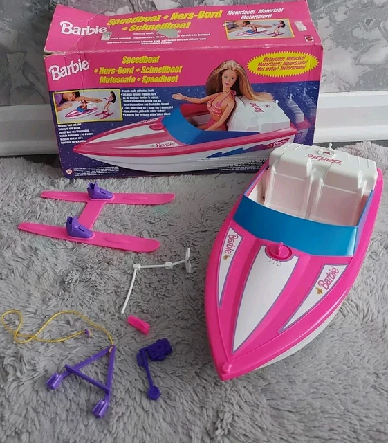 VINTAGE MOTORISED BARBIE Speedboat Set Boxes With Skis Mattel 1998 Faulty Repair 12.99 PicClick UK