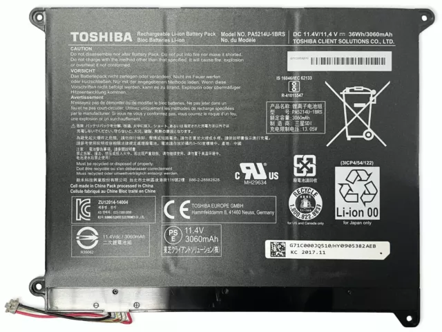 Genuine PA5214U-1BRS 11.4V 36Wh Battery for Toshiba Portege Z20T-B Z20T-C WT20-B
