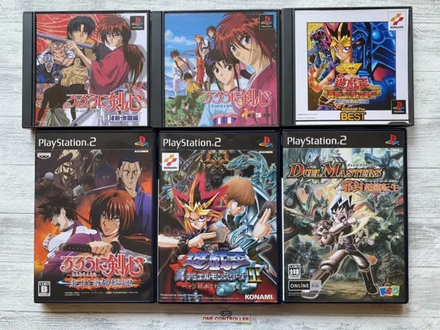SONY PS 1 & 2 Rurouni Kenshin & Yu-Gi-Oh Shin Duel Monsters set from Japan