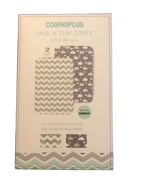 2 Cosmoplus Pack N Play Cover Fitted sheets Whale Cloud