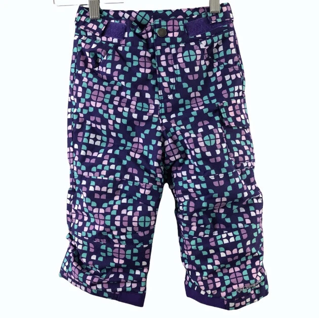 Columbia Printed Snow Pants Kids Girls Size 2 Years Colorful Waterproof Ski Snow