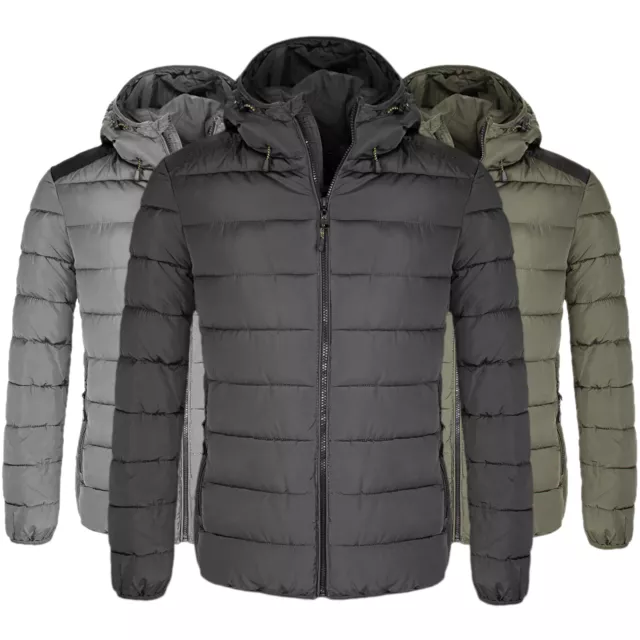 Giubbotto Uomo Giubbino Invernale Con Cappuccio Piumino Slim Fit Casual VEQUE