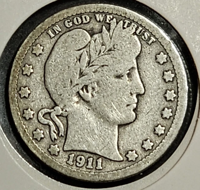 1911 And 1911- D 25C Barber Quarter Key Date! Set Of 2 Coins!