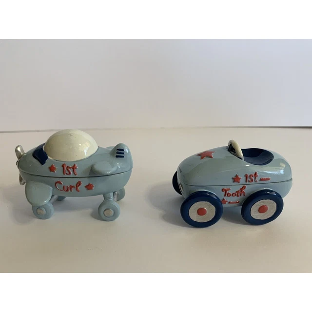 My First Tooth Curl Keepsake Set Plane & Racing Car Light Blue By A.D. Sutton