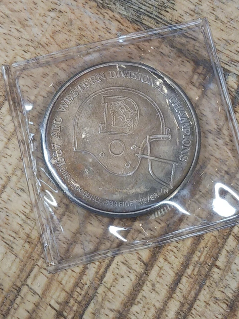1987 Afc Western Division Champions Denver Broncos 1 Oz Silver .999 Serial #0523