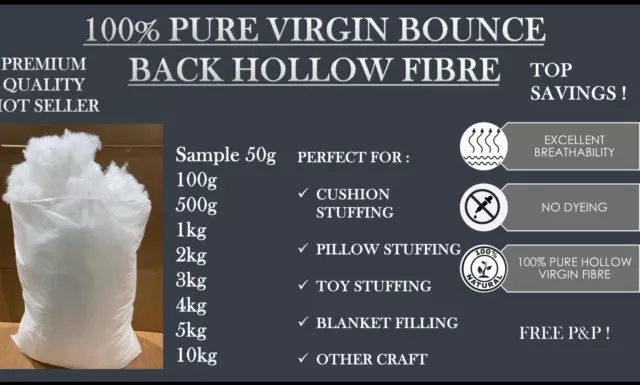 High Grade 1kg-5kg Hollow Fibre Stuffing / Filling / Fill Toys,Pillows, cushions