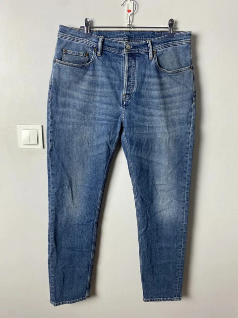 ACNE STUDIOS RIVER Jeans Bla Konst Raw Denim Blue Slim Tapered See 